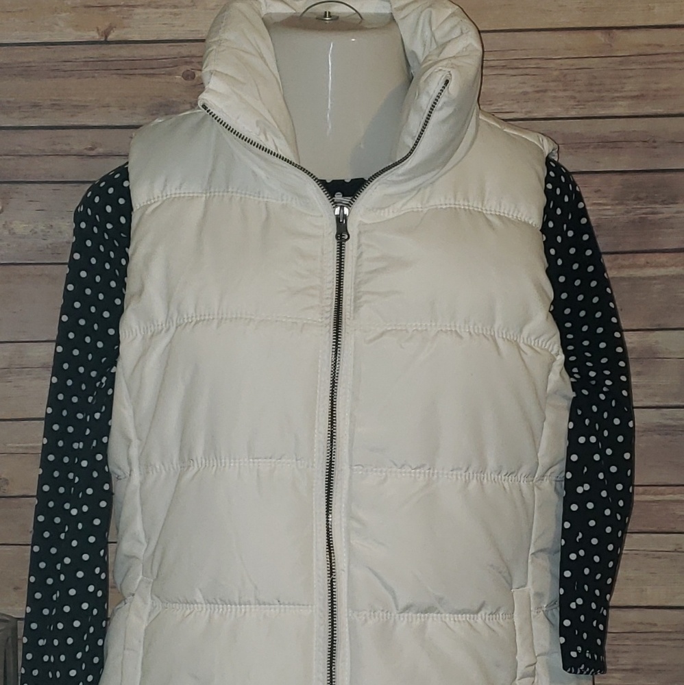Large white quilted puffer jacket